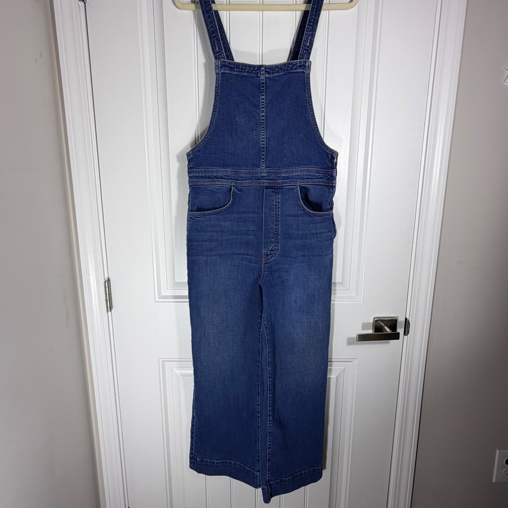 Mother Denim Wide Leg Overalls Medium Blue Wash Size 31